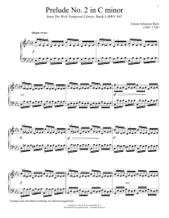 Prelude No. 2 In C Minor, BWV 847 (Download) 