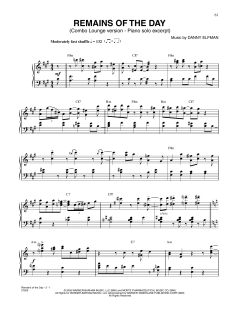 Remains Of The Day (Combo Lounge version - piano solo excerpt) von Danny Elfman (Download) 
