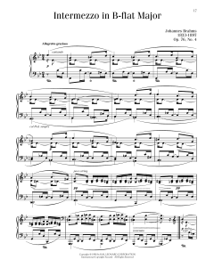 Intermezzo In B-flat Major, Op. 76, No. 4 von Johannes Brahms (Download) 
