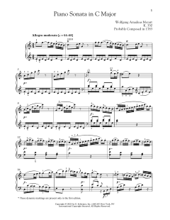 Piano Sonata In C Major, K. 330 von Wolfgang Amadeus Mozart (Download) 