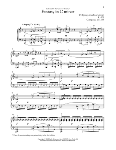 Fantasie In C Minor, K. 475 von Wolfgang Amadeus Mozart (Download) 