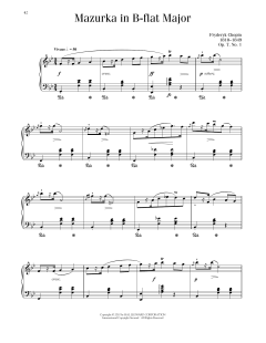 Mazurka In B-Flat Major, Op. 7, No. 1 von Frédéric Chopin (Download) 