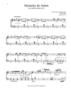 Mazurka De Salon, Op. 9, No. 3 (Download) 