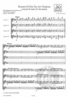 Konzert D-Dur für 4 Gitarren von Georg Philipp Telemann 