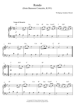 Rondo From Bassoon Concerto, K191 von Wolfgang Amadeus Mozart (Download) 