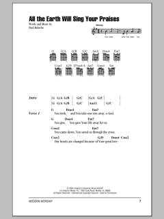 All The Earth Will Sing Your Praises von Paul Baloche (Download) 