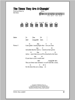 The Times They Are A-Changin' von Peter, Paul & Mary (Download) 