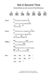 Not A Second Time von The Beatles (Download) 