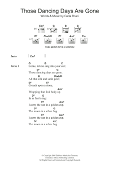 Those Dancing Days Are Gone von Carla Bruni (Download) 