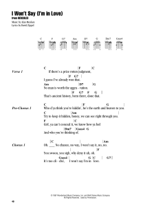 I Won't Say (I'm In Love) von Alan Menken (Download) 