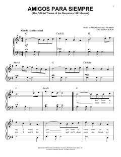 Amigos Para Siempre (Friends For Life) von Andrew Lloyd Webber (Download) 