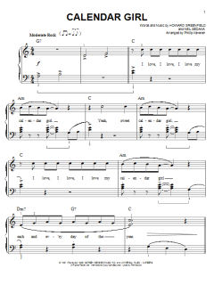 Calendar Girl von Neil Sedaka (Download) 