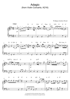 Adagio from Violin Concerto In G, K216 von Wolfgang Amadeus Mozart (Download) 