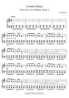 Country Dance (From 'For Children', Volume 1) von Béla Bartók (Download) 