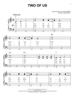 Two Of Us von The Beatles (Download) 
