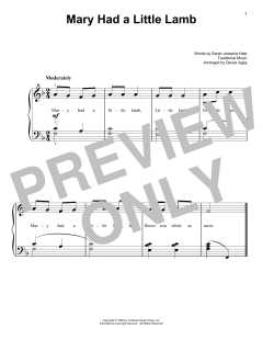 Mary Had A Little Lamb von Traditional (Download) 