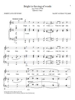 Bright Is The Ring Of Words von Ralph Vaughan Williams (Download) 