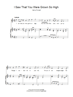 I Saw That You Were Grown So High von Henry Purcell (Download) 