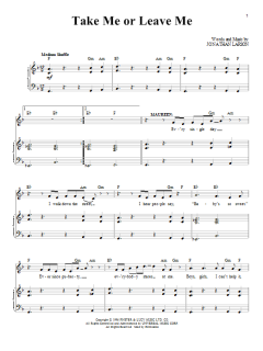 Take Me Or Leave Me von Jonathan Larson (Download) 