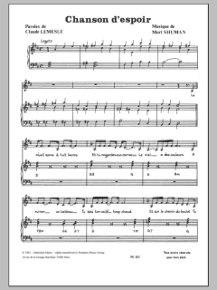 Chanson D'espoir von Mort Shuman (Download) 