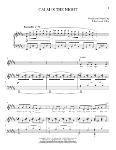 Calm Is The Night von John Jacob Niles (Download) 
