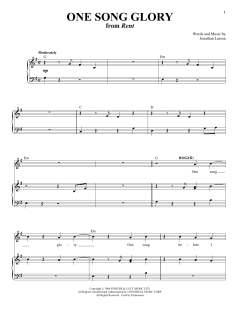 One Song Glory von Jonathan Larson (Download) 