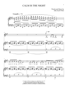 Calm Is The Night von John Jacob Niles (Download) 