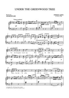 Under The Greenwood Tree von Thomas Arne (Download) 