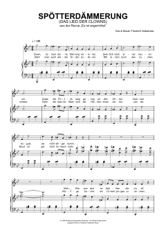 Spotterdammerung (Das Lied Der Clowns) von Friedrich Holländer (Download) 
