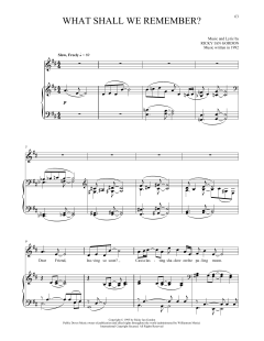 What Shall We Remember? von Ricky Ian Gordon (Download) 