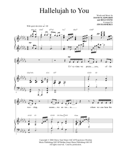 Hallelujah To You von Regi Stone (Download) 