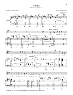 Nichts (High Voice) von Richard Strauss (Download) 