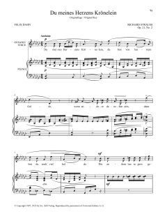 Du Meines Herzens Kronelein von Richard Strauss (Download) 