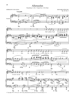Allerseelen (Low Voice) von Richard Strauss (Download) 