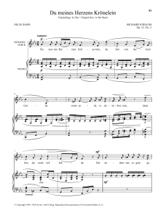 Du Meines Herzens Kronelein von Richard Strauss (Download) 