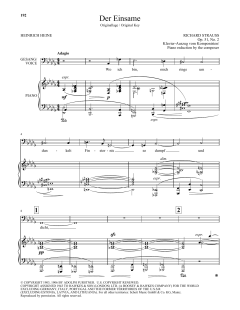 Der Einsame (Low Voice) von Richard Strauss (Download) 
