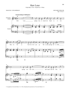 Herr Lenz (Low Voice) von Richard Strauss (Download) 