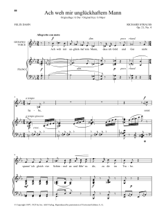 Ach Weh Mir Ungluckhaftem Mann von Richard Strauss (Download) 