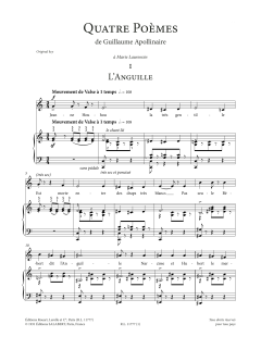 L'Anguille (Low Voice) von Francis Poulenc (Download) 