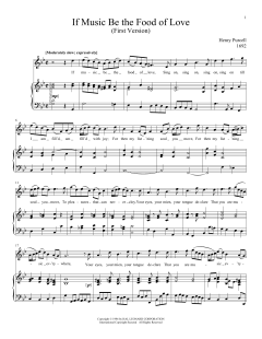 If Music Be The Food Of Love von Henry Purcell (Download) 