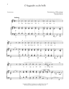 O Leggiadri Occhi Belli von 17th Century Anonymous (Download) 
