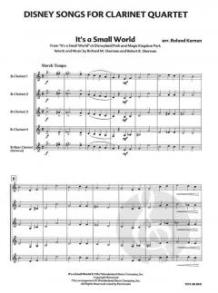 Disney Songs For Clarinet Quartet 
