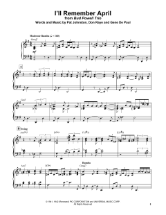 I'll Remember April von Bud Powell (Download) 