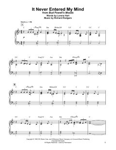 It Never Entered My Mind von Bud Powell (Download) 
