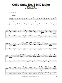 Cello Suite No. 6 In D Major, BWV 1012 (Download) 