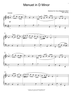 Menuet In D Minor, BWV App. 132 von Christos Tsitsaros (Download) 