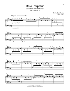 Moto Perpetuo, Op. 135, No. 3 von Camille Saint-Saëns (Download) 