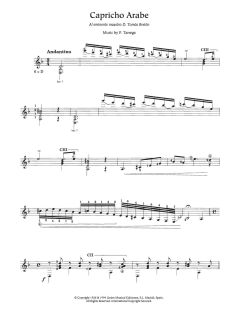 Capricho Ãrabe von Francisco Tárrega (Download) 