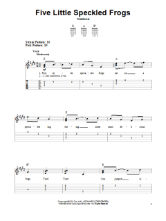 Five Little Speckled Frogs von Traditional (Download) 