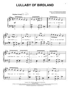 Lullaby Of Birdland von George Shearing (Download) 